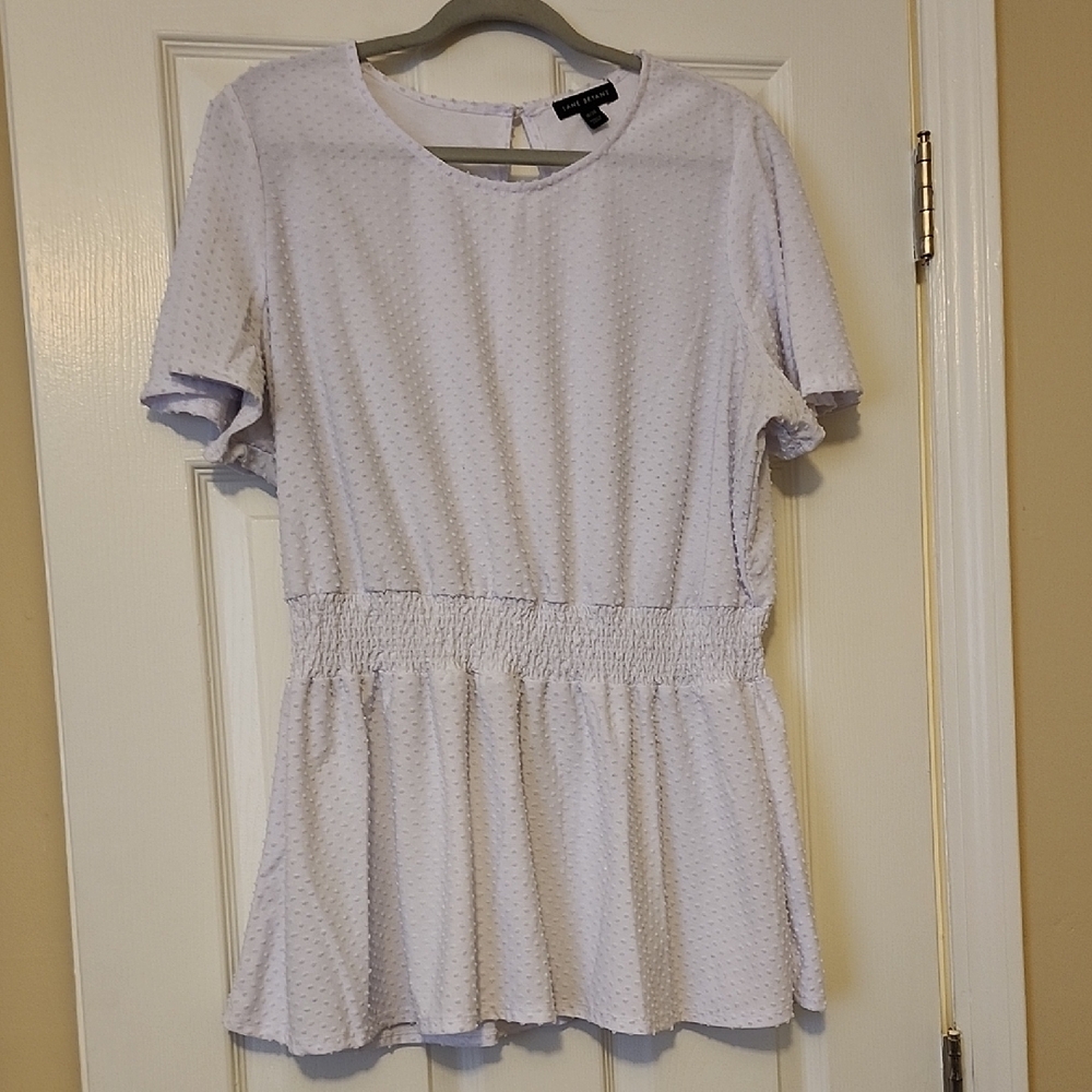 Lane Bryant Light Lavender Textured Peplum Top